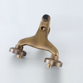 Shower Faucet With Wall-Mounted Antique Brass Faucets Retro Style