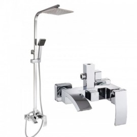 Simple Modern Style Chrome Bathroom Shower Faucet With Faucet