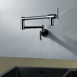 Contemporary Led Kitchen Faucet In Polished Chrome Wall Mount