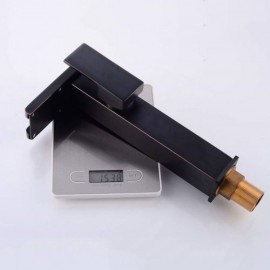 Modern Led Orb Black Waterfall Basin Faucet