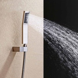 Luxurious Led Shower Faucet With Hand Shower And 6 Outlets In Brushed Nickel