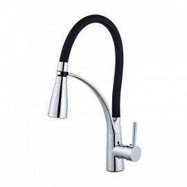Single Handle Led Kitchen Faucet With Pull Out Sprayer Chrome And Black