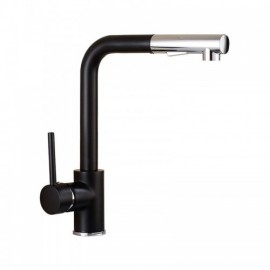 Brass Kitchen Mixer 2 Black Spouts