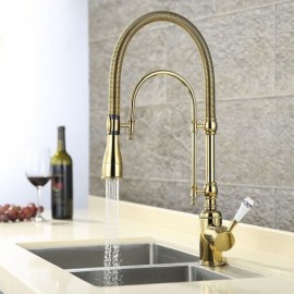 Brass Kitchen Mixer H52.5Cm 2 Spouts 3 Models