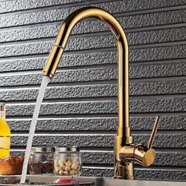 Kitchen Mixer With Brass Spray Gold