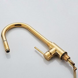 Kitchen Mixer With Brass Spray Gold