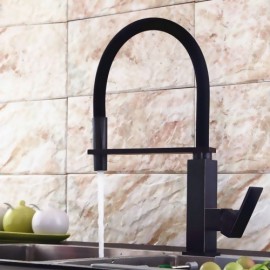 Brass Kitchen Mixer Black