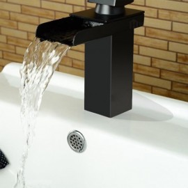 Cassade Brass Basin Mixer Black For Bathroom