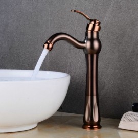 Classic One-Handle Bathroom Vessel Sink Faucet Oil Rubbed Bronze And Rose Gold