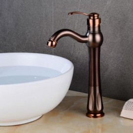 Classic One-Handle Bathroom Vessel Sink Faucet Oil Rubbed Bronze And Rose Gold