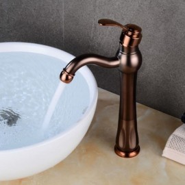 Classic One-Handle Bathroom Vessel Sink Faucet Oil Rubbed Bronze And Rose Gold