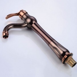 Classic One-Handle Bathroom Vessel Sink Faucet Oil Rubbed Bronze And Rose Gold