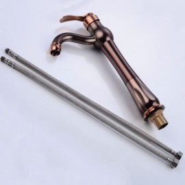 Classic One-Handle Bathroom Vessel Sink Faucet Oil Rubbed Bronze And Rose Gold