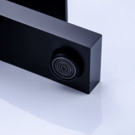 Square Black/Chrome Single Mount Basin Faucet For Bathroom