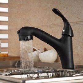 Basin Faucet With Pull Down Sprayer Antique Black For Bathroom