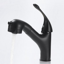Basin Faucet With Pull Down Sprayer Antique Black For Bathroom
