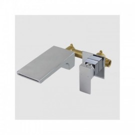 Single-Lever Waterfall Basin Faucet In Chrome-Plated Brass Wall Mounted
