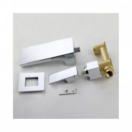 Single-Lever Waterfall Basin Faucet In Chrome-Plated Brass Wall Mounted