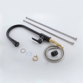 High Arc Black/White Pull Down Kitchen Faucet With Dual Function