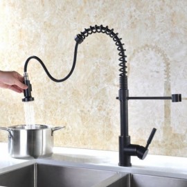 Orb Black Antique Brass Single-Handle Single-Function Kitchen Faucet With Pullout