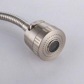 Wall Mount Stainless Steel Kitchen Faucet Brushed Nickel With Dual Function Sprayer