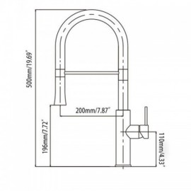 Sleek Black/White Pull-Down Spout Kitchen Faucet In Solid Brass Single Handle