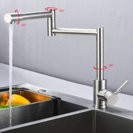 Pull-Down Kitchen Faucet In Brushed Nickel Stainless Steel