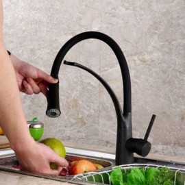 Orb Antique Black Brass Kitchen Faucet Single Handle