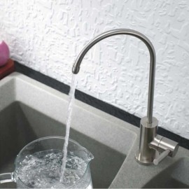 Single Hole Kitchen Faucet Brushed Stainless Steel Water Filter