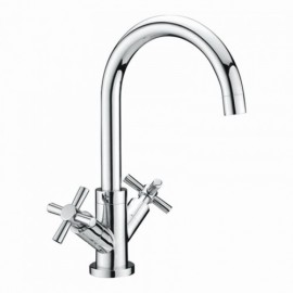 Double Handle Chrome Brass Kitchen Faucet