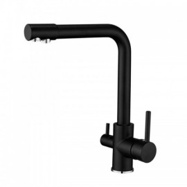 Single Hole Two Handle Kitchen Faucet With Water Filtering Antique Black