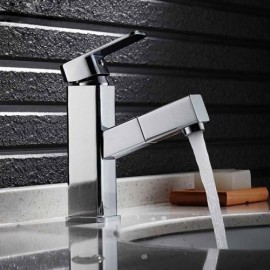 Modern Chrome Basin Mixer With Hand Shower