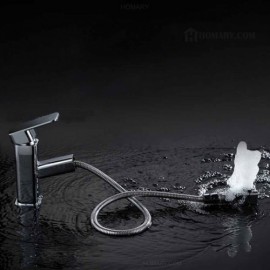 Modern Chrome Basin Mixer With Hand Shower