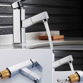 Modern Chrome Basin Mixer With Hand Shower