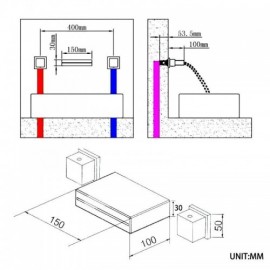 Orb Antique Black Two-Handle Solid Brass Wall-Mount Waterfall Lavatory Faucet