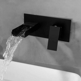 Solid Brass Waterfall Sink Faucet Wall Mount For Bathroom