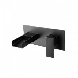 Solid Brass Waterfall Sink Faucet Wall Mount For Bathroom