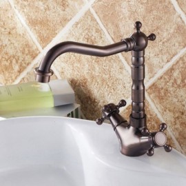 Orb Gold Antique Black 2 Handle Bathroom Sink Faucet