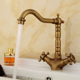Orb Gold Antique Black 2 Handle Bathroom Sink Faucet