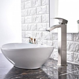Chrome/Brushed Solid Brass Waterfall Faucet For Bathroom