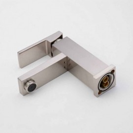 Modern Single Hole Lavatory Faucet In Brushed Nickel