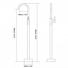Brushed Brass Bathtub Mixer For Bathroom