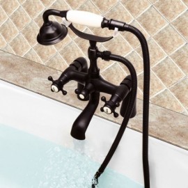 Orb Black Brass Retro Bathtub Mixer For Bathroom