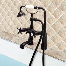 Orb Black Brass Retro Bathtub Mixer For Bathroom