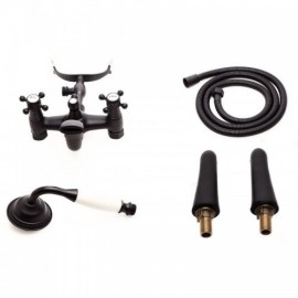 Orb Black Brass Retro Bathtub Mixer For Bathroom