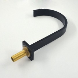 Bathtub Mixer With Brass Hand Shower 4 Holes Black For Bathroom
