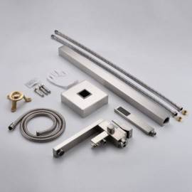 Bathtub Mixer With Brushed Brass Hand Shower H90.1Cm For Bathroom