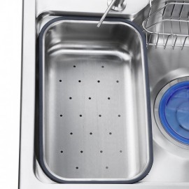 304 Stainless Steel Sink With 1 Bowl 1 Connection Pipe 1 Soap Dispenser 2 Drain Basket For Kitchen