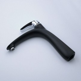 Brass Basin Faucet Chrome Handle Black Baking Paint For Bathroom
