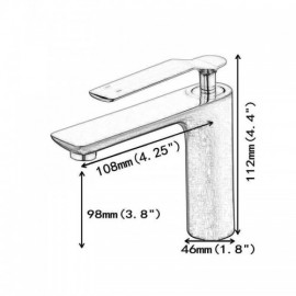 Brass Basin Faucet Black Baking Paint For Bathroom